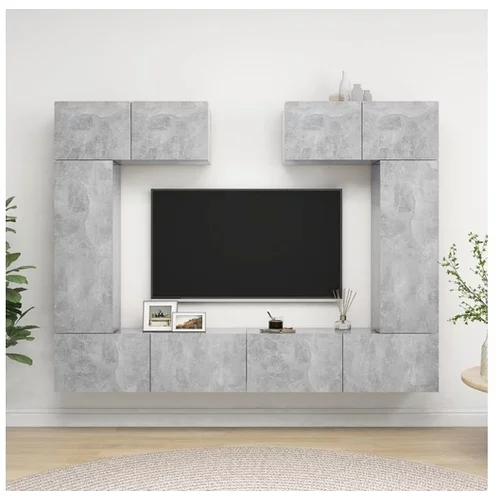  Komplet TV omaric 6-delni betonsko siva iverna plošča
