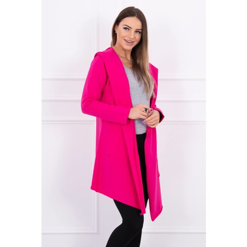 Kesi Cape with loose hood in fuchsia color Slike