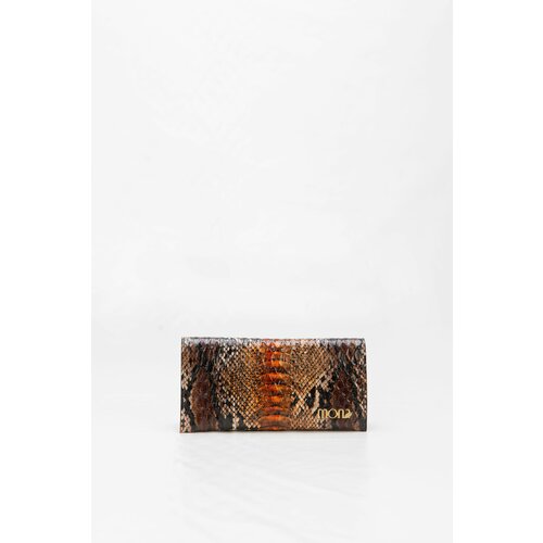 Mona braon-narandžasti kožni novčanik s printom 6516508-1 Slike