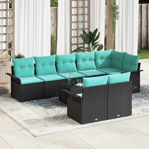  Sjedeća garnitura za vrt 9 kom. Crna poliratan 297,5 x 132,5 x 69 cm Cijene