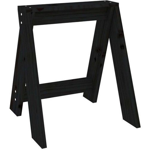 VidaXL Stolci 2 kom crni 40 x 40 x 45 cm od masivne borovine Slike