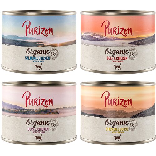 Purizon Organic 6 x 200 g - Mje&amp;scaron;ovito pakiranje (4 vrste) Slike