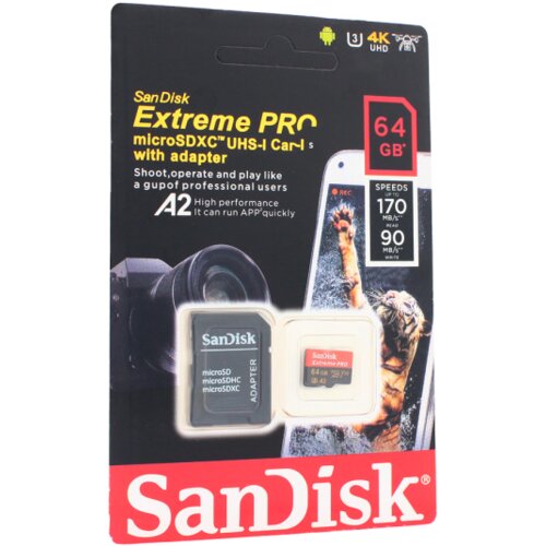 Sandisk Mem. Kartica SDHC 64GB Extreme PRO 4K UHD V30 sa adapterom ZJ CN Cene