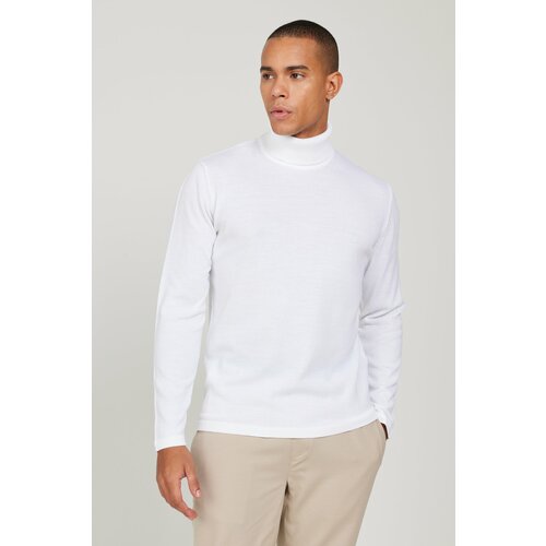 AC&Co / Altınyıldız Classics Men's Ecru Standard Fit Normal Cut Full Turtleneck Knitwear Sweater Slike