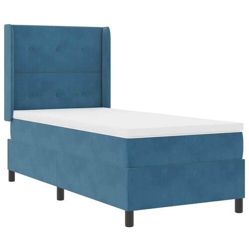 Box spring krevet s uzglavljem Plava 80 x 200 cm Bar&amp;scaron;un - Tamno plava 80 x 200 cm Pro&amp;scaron;iveno gumbima Slike