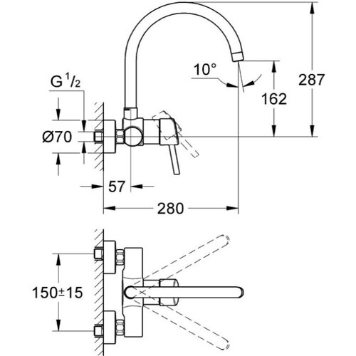 Grohe enoročna kuhinjska armatura CONCETTO (32667001) Slike
