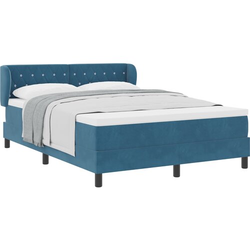 VidaXL Box Spring Krevet s Madracem Tamno Plavi 140x200 cm Bar&amp;scaron;un Slike