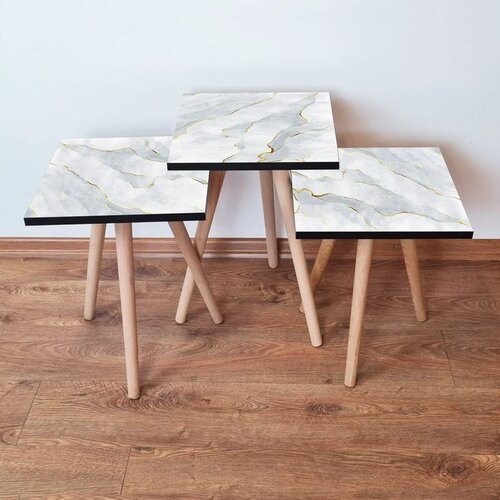 Hanah home Set 3 stočića 3Shp161 White Cene
