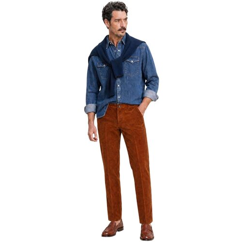 Borghese Hlače Aurelio - pantalone velluto a coste 6WPA21 26VL127 Bež Slike
