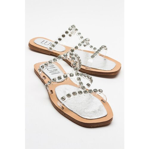 LuviShoes Women's Slippers with FLEP Silver Stone Cene