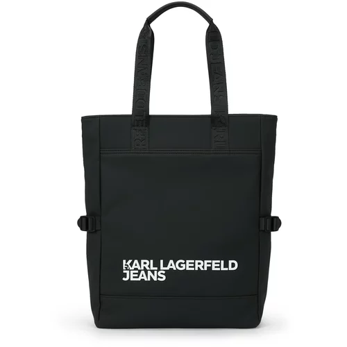 Karl Lagerfeld Nakupovalna torba črna / bela