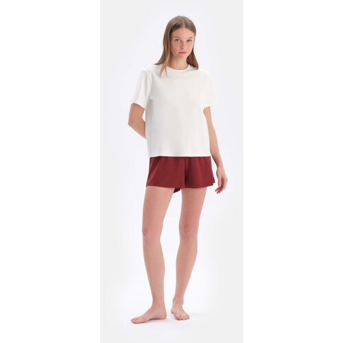 Dagi Ecru-Burgundy 2-Pack Modal Knitted Shorts Slike
