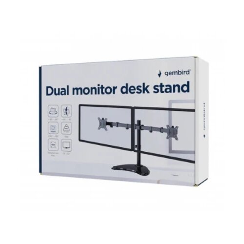 Gembird MS-D2ST-02 Monitor desk stand (rotate, tilt, swivel), 13”-32”, black Cijene