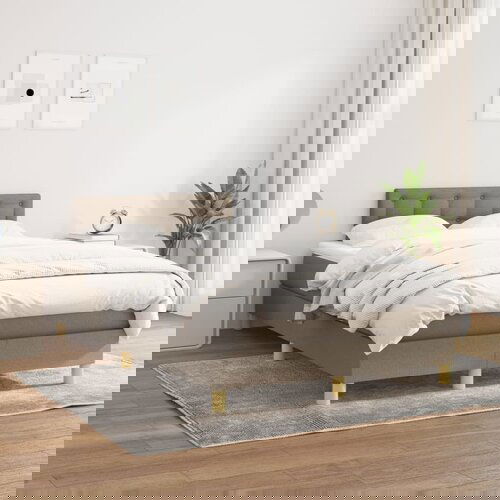 The Living Store Box spring postelja z vzmetnico taupe 120x200 cm blago - Box Spring Postelja, (21513728) Cene