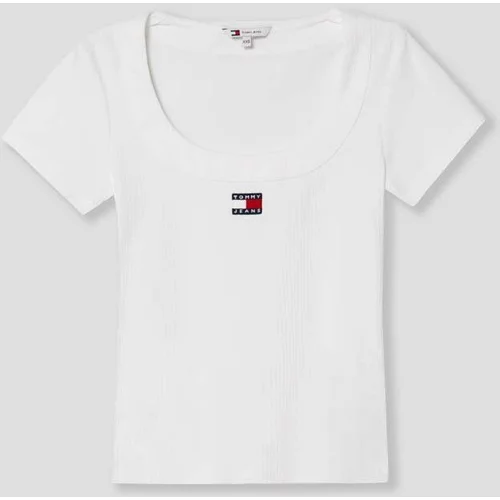 Tommy Jeans Kratka majica ženska, črna barva, DW0DW17396