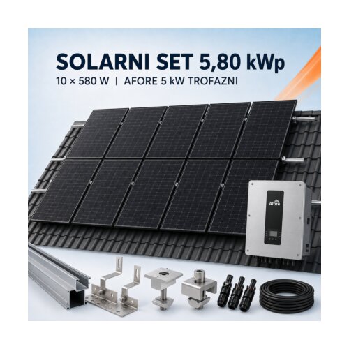  Solarni set 5 kW trofazni – Tongwei 5,80 kWp + Afore BNT005KTL Cene