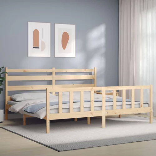 vidaXL Okvir kreveta s uzglavljem 180 x 200 cm od masivnog drva