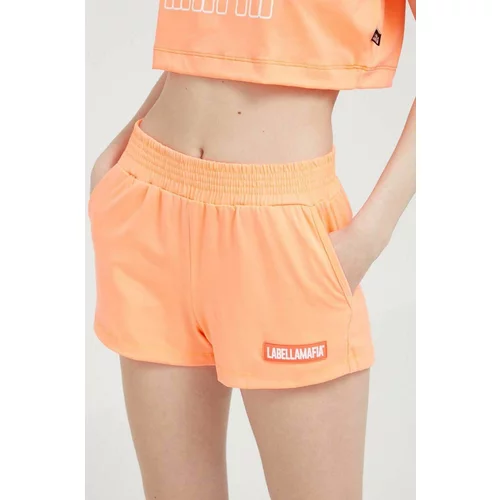 LaBellaMafia Kratke hlače za žene, boja: narančasta, s aplikacijom, visoki struk