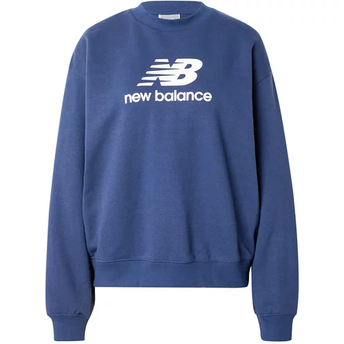 New Balance Sweater majica 'Essentials' morsko plava / bijela