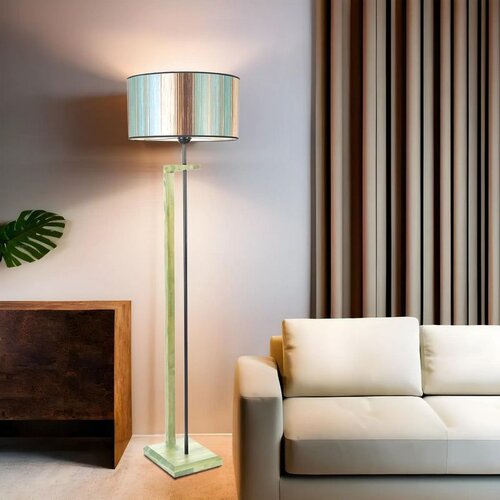 Opviq Menekşe Yeşil lambader silindir renkli abajurlu multicolor floor lamp Cene