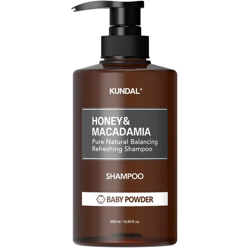 KUNDAL Honey & Macadamia Baby Powder naravni šampon za suhe in poškodovane lase 500 ml