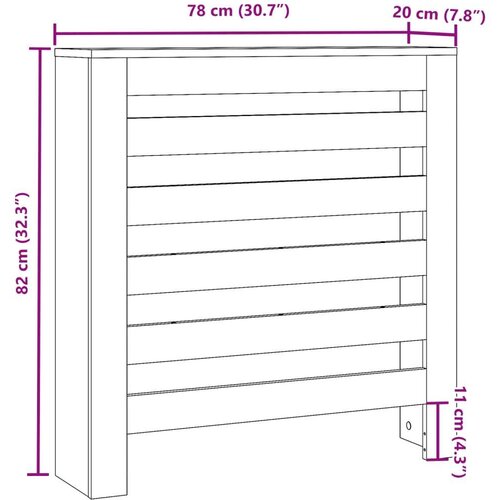 VidaXL Pokrov za radijator boja staro drvo 78x20x82 cm drveni Slike