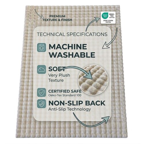 Mila Home Periv tepih boje slonovače 200x300 cm Bubble Emarald &amp;ndash; Slike