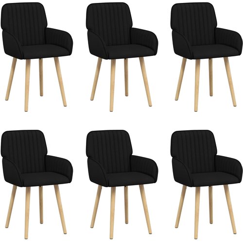 vidaXL Trpezarijske stolice 6 kom. Tkanina Crna 56 5 x 50 x 87 5 cm - Crna 6 Cijene