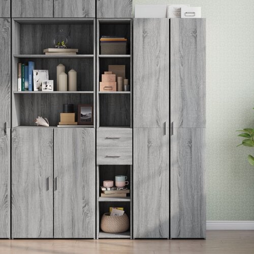 vidaXL Visoka omara siva sonoma 30x42,5x185 cm inženirski les Cene