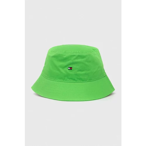 Tommy Hilfiger Bombažni klobuk zelena barva
