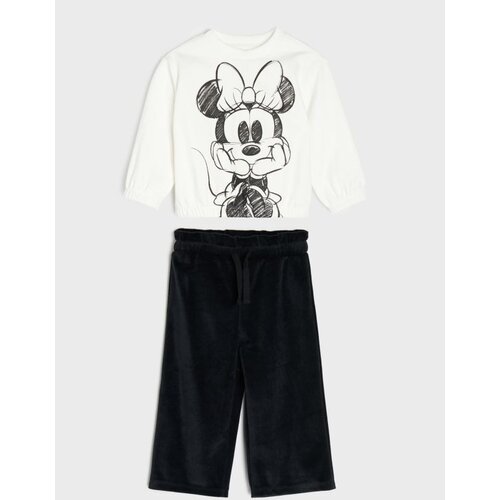 Sinsay Komplet: majica s Minnie Mouse printom i velur wide leg hlače Slike