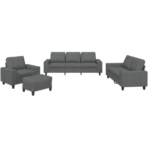 vidaXL 4-dijelni set sofa tamnosivi od tkanine