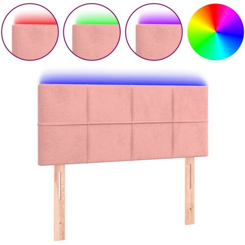 Maison Chic led posteljno vzglavje - vzglavna omarica - nočna omarica roza 100x5x78/88 cm žamet, (21711026) Cene