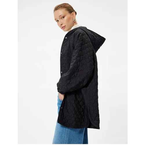 Koton Hooded Pocketed Buttoned Quilted Oversize Coat