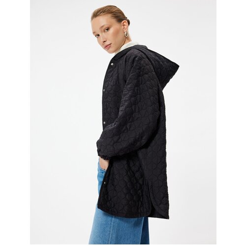 Koton Hooded Pocketed Buttoned Quilted Oversize Coat Slike