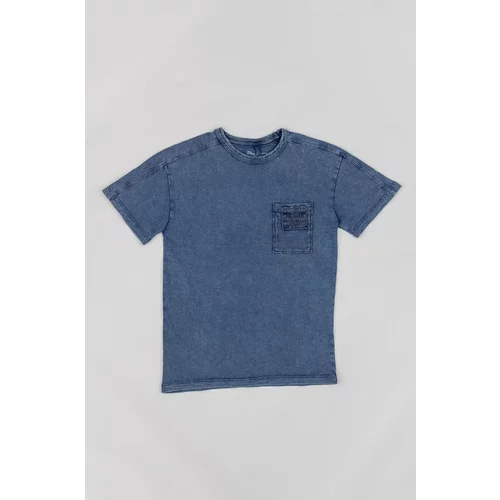 Zippy Dječja pamučna majica kratkih rukava boja: tamno plava, glatki model