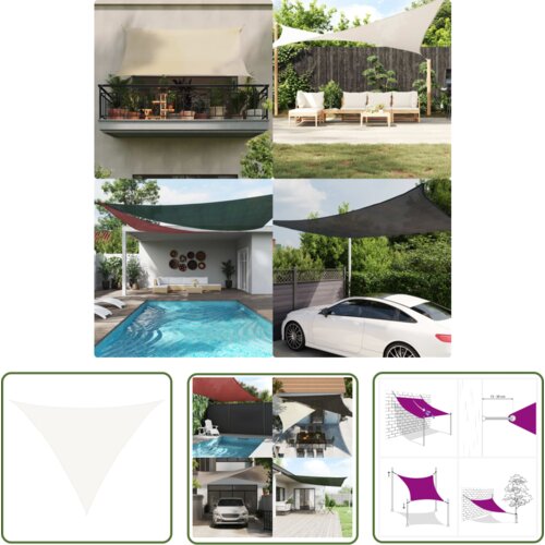  The Living Store Senčno jadro 160 g/m&amp;sup2; belo 5x5x6 m HDPE - Senčno Jadro, (21743330) Slike