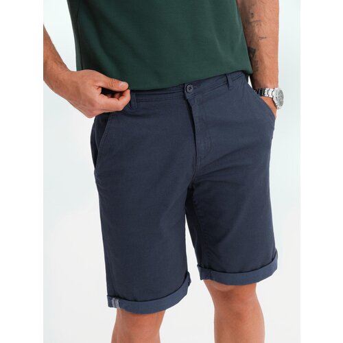 Ombre Men&amp;#039;s classic chino shorts with rolled up leg - navy blue Slike