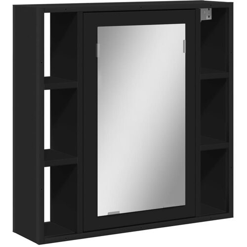 Maison Chic Kopalniška omarica - Kopalniški kabinet z ogledalom črna 60x16x60 cm, (21794521) Cene