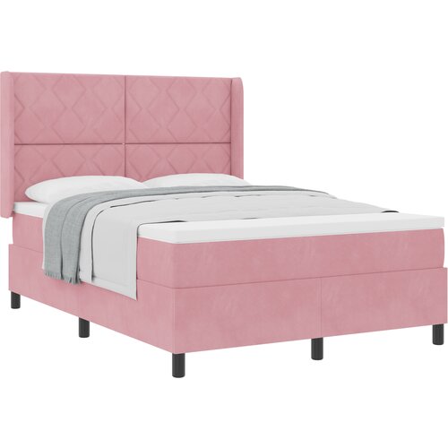 vidaXL Box Spring postelja z vzmetnico roza 160x200 cm žamet, (22050282) Cene
