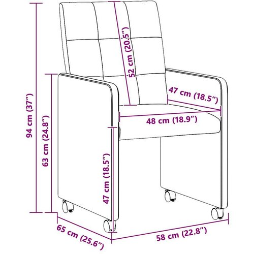 VidaXL Trpezarijske stolice 2 pcs Ružičasta 58 x 65 x 94 cm tkanina Slike