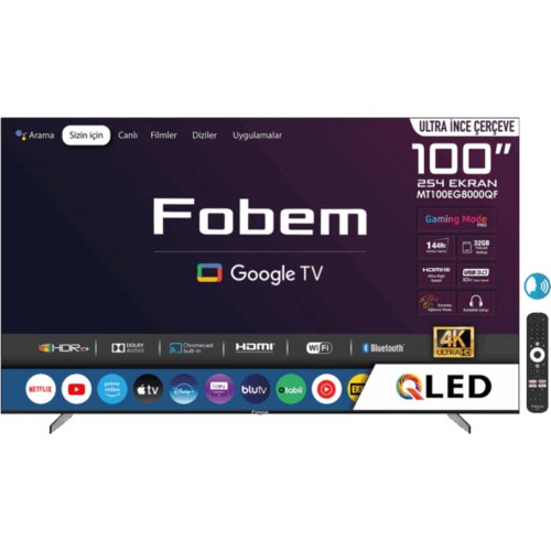 Fobem Televizor Smart QLED 144Hz 4K UltraHD 100&rdquo;, Google TV &ndash; MT100EG8000QF Cijene