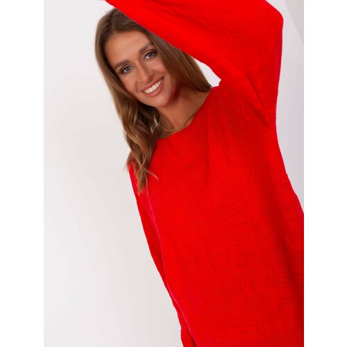 Fashion Hunters Red classic sweater with long sleeves Slike