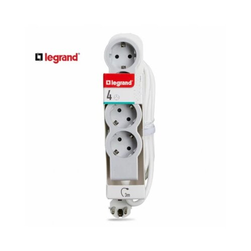 Legrand 694561 produžni blok 4X2P+E 3M (bela/s.siva) Slike