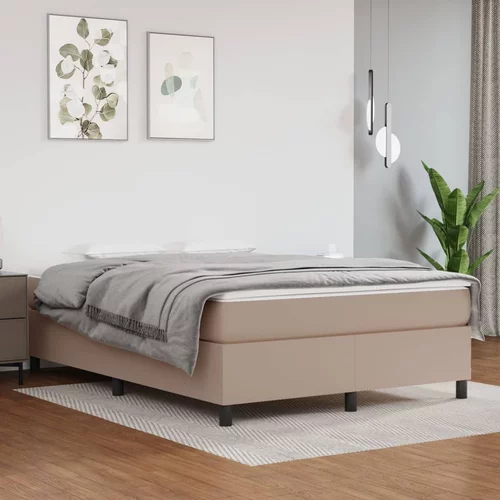 vidaXL Okvir kreveta s oprugama boja cappuccina 140x190cm umjetna koža