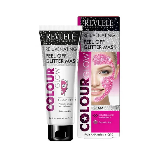 Revuele maska za obraz - Rejuvenating Peel-off Glitter Mask - Color Glow - Pink