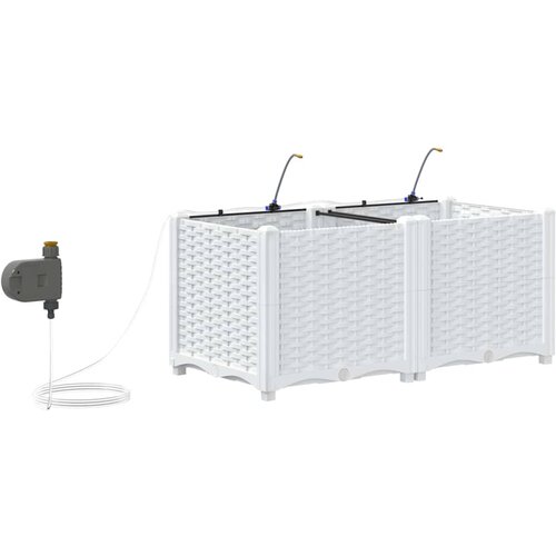  Vrtna saksija 2 pcs Bijeli 80 x 40 x 37,5 cm Plastika Slike