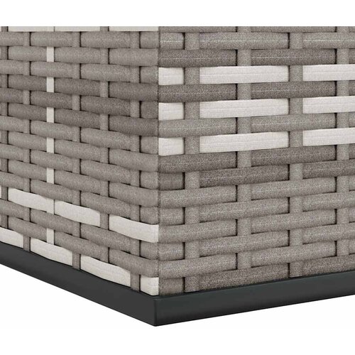  Kutija za vrtne jastuke od PE ratana 291 x 100,5 x 104 cm siva Slike