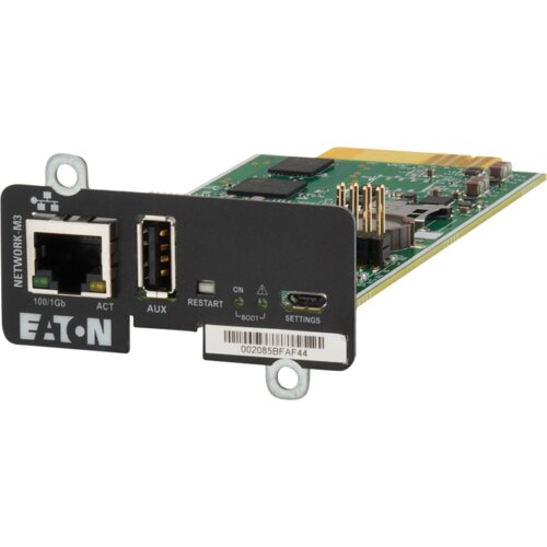 Eaton Network Managment Card &ndash; M3; Web/SNMP communications; Ethernet 10/100/1000BaseT; For UPS: 5P, 5PX, 5PX G2, 5SC Rack, 9PX, 9PXM, 9SX, 9130, Ferrups FX, 9E, 93PS, 91PS, 91PS Monoblock, 93E PDU: ATS rack PDU (EATS115, EATS120, EATS220) Cijene