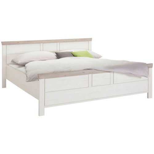 Hom`in POSTELJA 180 cm x 200 cm , leseni material siva, bela Cene